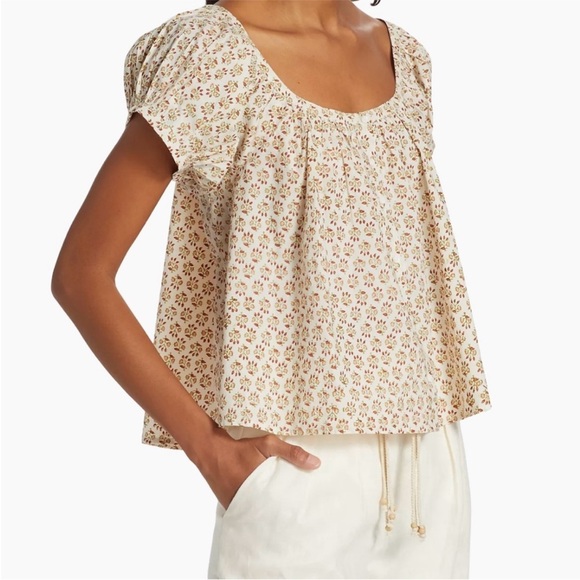 Doen XL June Button Down Blouse in Marigold Meadows Floral - Picture 2 of 12